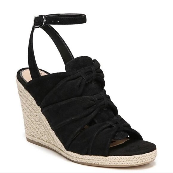 Sam Edelman Black Awan Wedge Espadrille Sandals - Picture 1 of 6